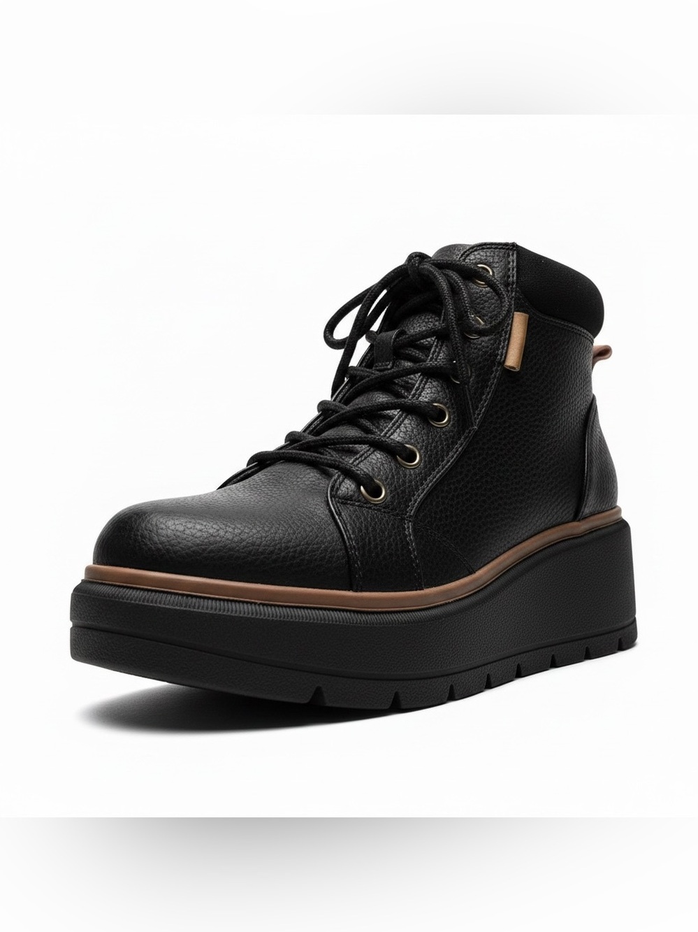 NWT Dr Scholl’s Nice Day Max Alpine Black Wedge Platform Ankle Boot Size 6M